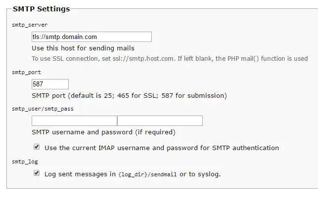 RoundCubeSMTP